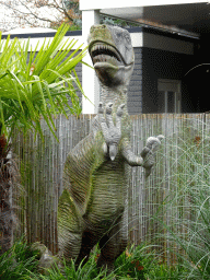 Dinosaur statue in the garden of the Reptielenhuis De Aarde zoo