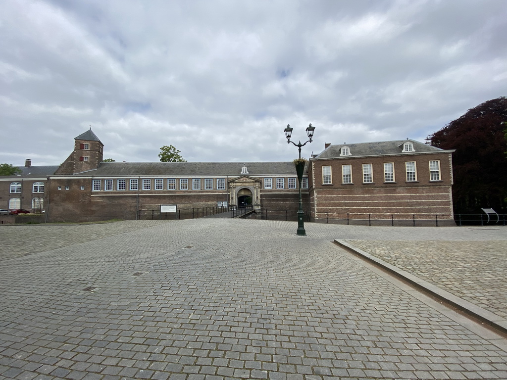 The Nassautoren tower and the Stadhouderspoort gate at the south side of the Breda Castle at the Kasteelplein square