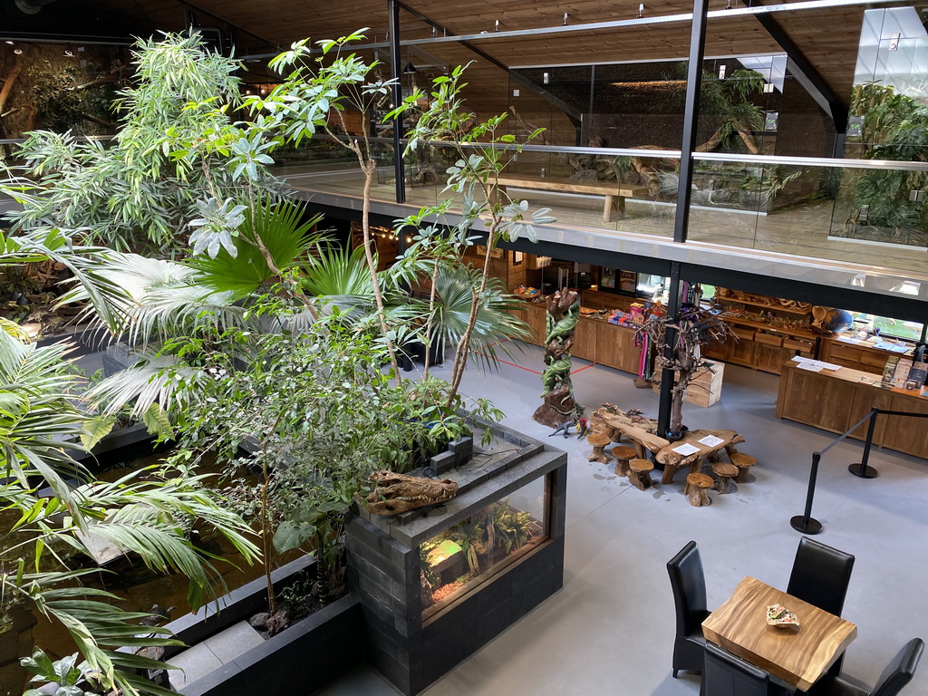 Interior of the Reptielenhuis De Aarde zoo, viewed from the upper floor