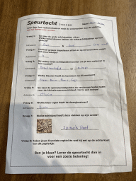Questions and answers on the paper of the scavenger hunt at the Reptielenhuis De Aarde zoo
