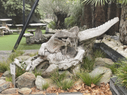 Crocodile statue in the garden of the Reptielenhuis De Aarde zoo