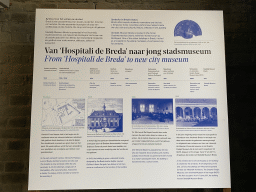 Information on the history of the building of the Stedelijk Museum Breda, at the entrance