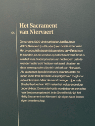 Explanation on the Sacrament of Niervaert at the `De Collectie - 450 jaar kunst en geschiedenis` exhibition in Room 1 at the Ground Floor of the Stedelijk Museum Breda