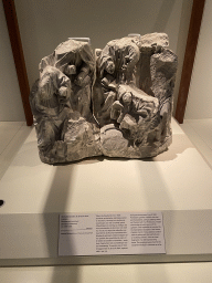 Destroyed sculptures from the Grote Kerk church at the `De Collectie - 450 jaar kunst en geschiedenis` exhibition in Room 1 at the Ground Floor of the Stedelijk Museum Breda, with explanation