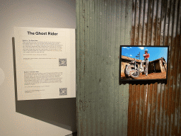 Photograph and information on the Ghost Rider at the `Power to the Models` exhibition in Room 5 at the Lower Floor of the Stedelijk Museum Breda