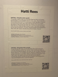 Information on Hatti Rees at the `Power to the Models` exhibition in Room 6 at the Lower Floor of the Stedelijk Museum Breda
