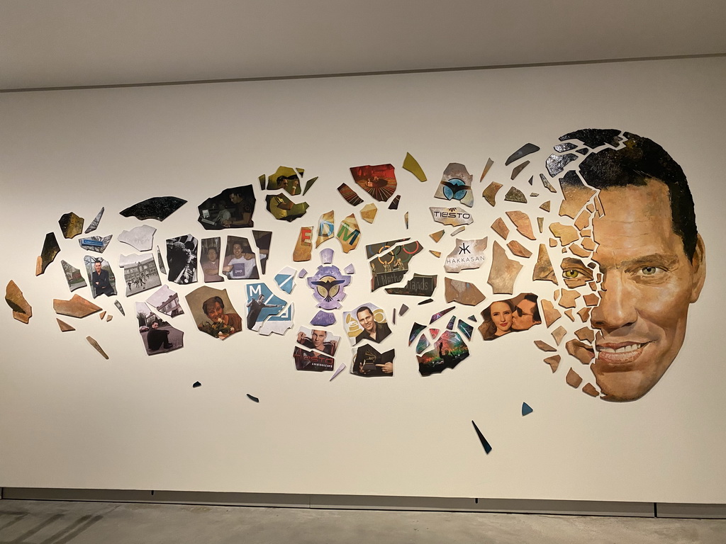 Piece of art about Tiësto at the `Power to the Models` exhibition in Room 6 at the Lower Floor of the Stedelijk Museum Breda