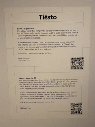 Information on Tiësto at the `Power to the Models` exhibition in Room 6 at the Lower Floor of the Stedelijk Museum Breda