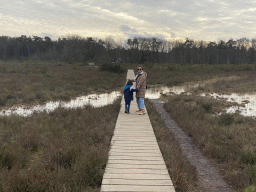 Miaomiao and Max at the north side of the Vlonderpad walkway at the Galderse Heide heather