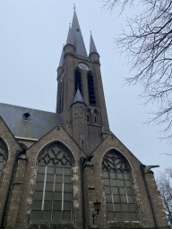 Northwest side and tower of the Sint-Martinuskerk church, viewed from the Haagsemarkt square