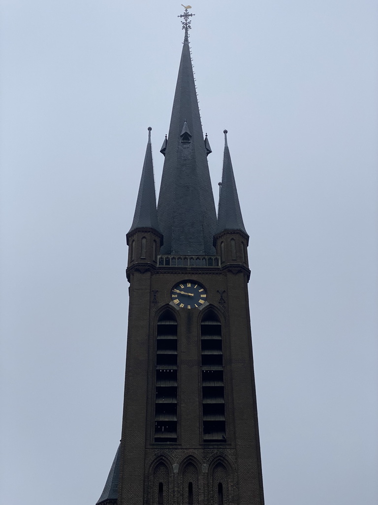 Tower of the Sint-Martinuskerk church, viewed from the parking lot