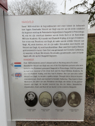 Information on Vincent van Gogh and the Haagveld cemetery at the Haagweg road