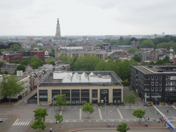 The Chasséveld square and the city center with the Grote Kerk church, viewed from the Smakenrad ferris wheel