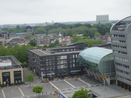 The Chasséveld square with the Turfschip building and the Breda Courthouse, viewed from the Smakenrad ferris wheel