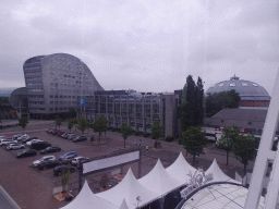 The Chasséveld square with the Turfschip building and the Koepelgevangenis building, viewed from the Smakenrad ferris wheel