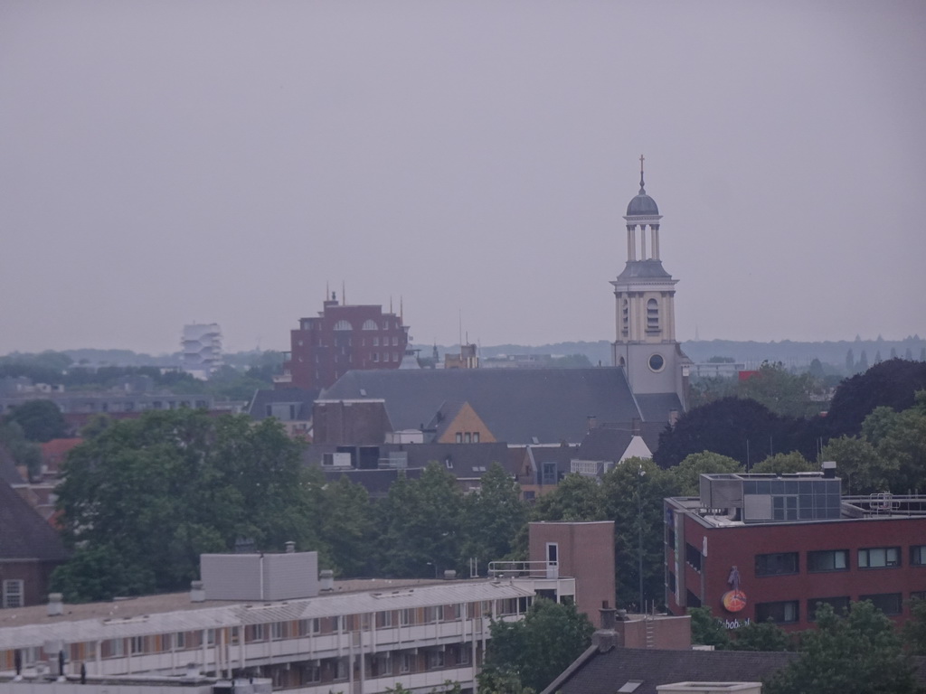 The city center with the St. Antonius Cathedral, viewed from the Smakenrad ferris wheel at the Chasséveld square