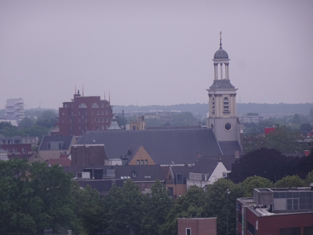 The St. Antonius Cathedral, viewed from the Smakenrad ferris wheel at the Chasséveld square