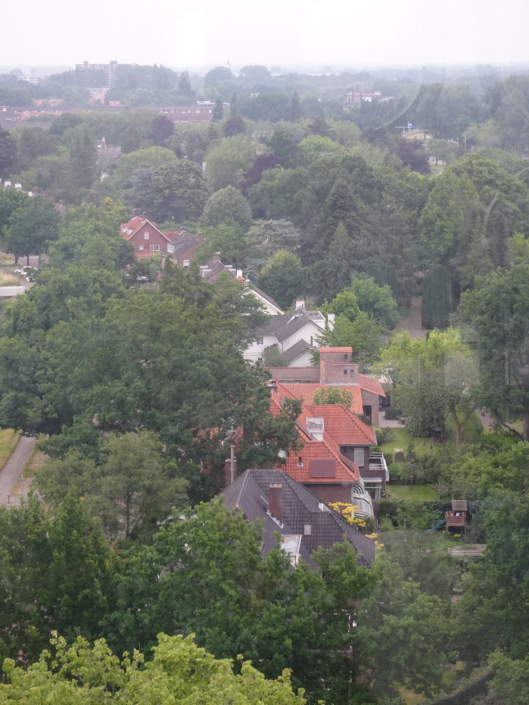 Houses at the Brabantlaan street, viewed from the Smakenrad ferris wheel at the Chasséveld square