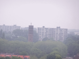 The Brabantpark with the tower of the Michaelkerk church, viewed from the Smakenrad ferris wheel at the Chasséveld square
