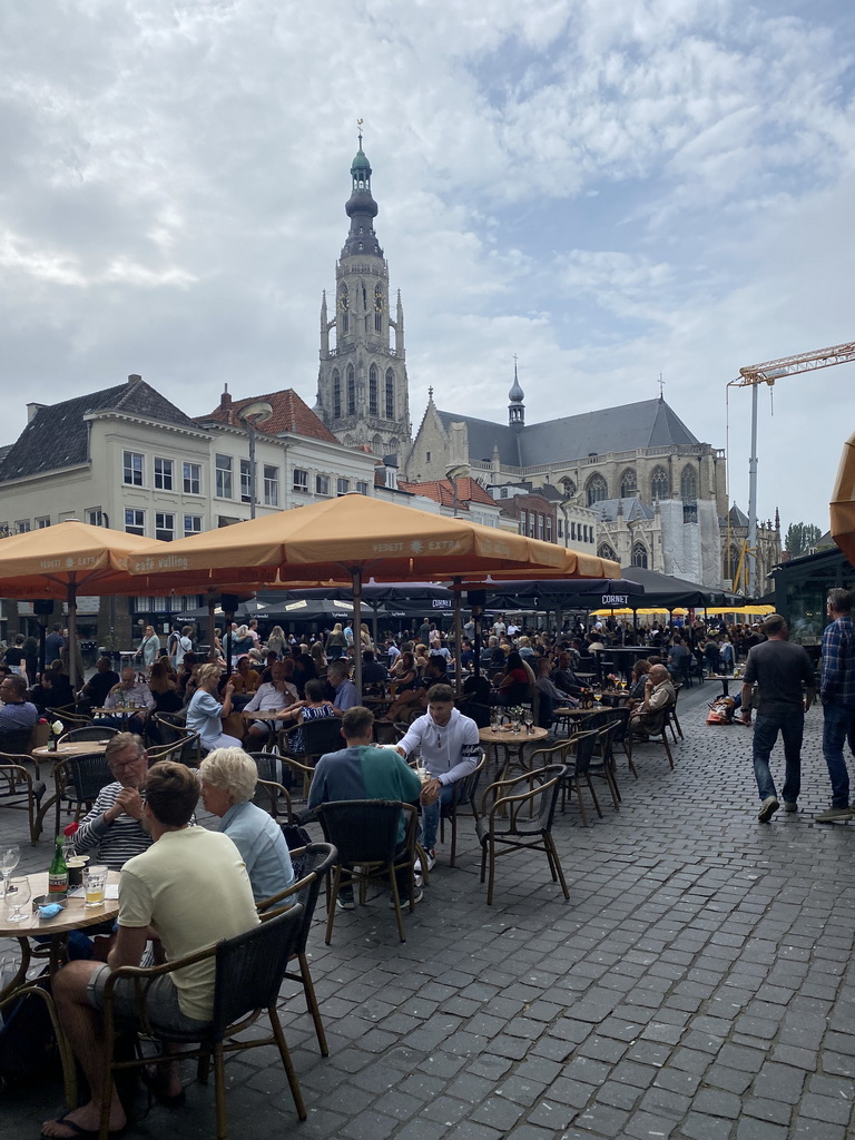 The Grote Markt square with the southeast side of the Grote Kerk church