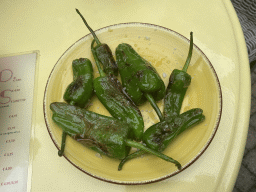`Pimientos de Padrón` at the terrace of the FEBO Tapas restaurant