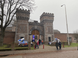 Red Bull cars in front of the Gate to the Koepelgevangenis building at the Nassausingel street