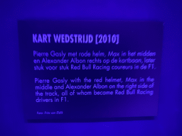 Explanation on the photograph of Pierre Gasly, Max Verstappen and Alexander Albon in karts in 2010, at the `Vleugels to the Max` exhibition at the Koepelgevangenis building