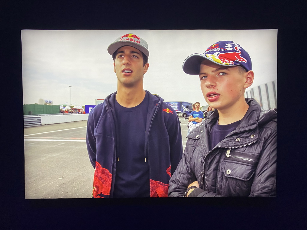 Photograph of Daniel Ricciardo and Max Verstappen in 2011, at the `Vleugels to the Max` exhibition at the Koepelgevangenis building