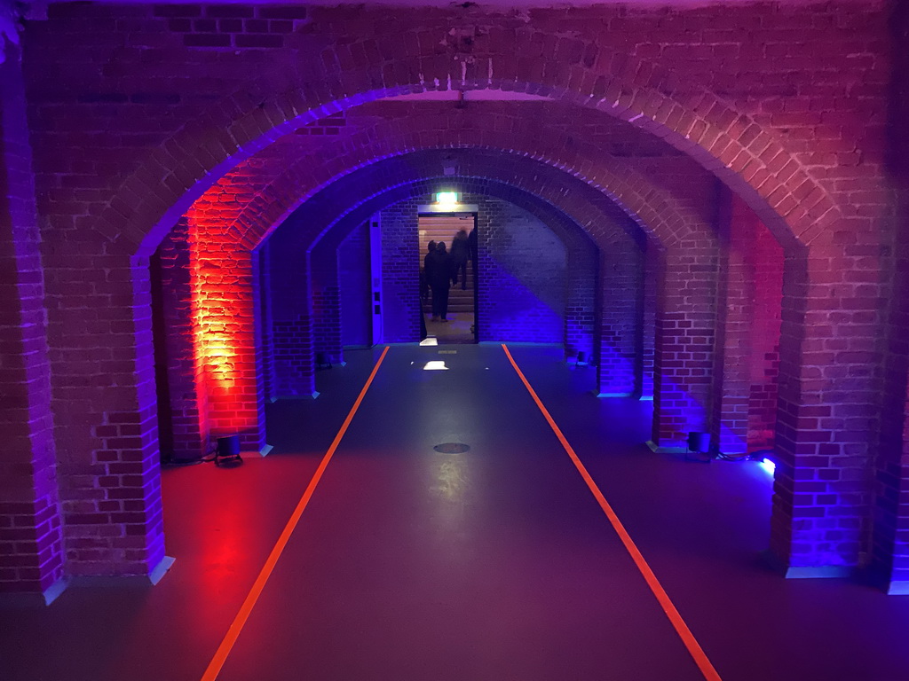 Tunnel with light and sound effects at the `Vleugels to the Max` exhibition at the Koepelgevangenis building