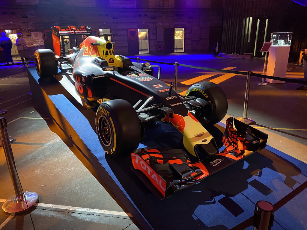 Front right side of the Red Bull Racing RB12 Formula 1 car at the `Vleugels to the Max` exhibition at the Koepelgevangenis building
