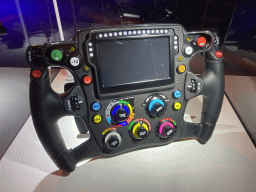 Steering wheel of the Red Bull Racing RB14 Formula 1 car at the `Vleugels to the Max` exhibition at the Koepelgevangenis building