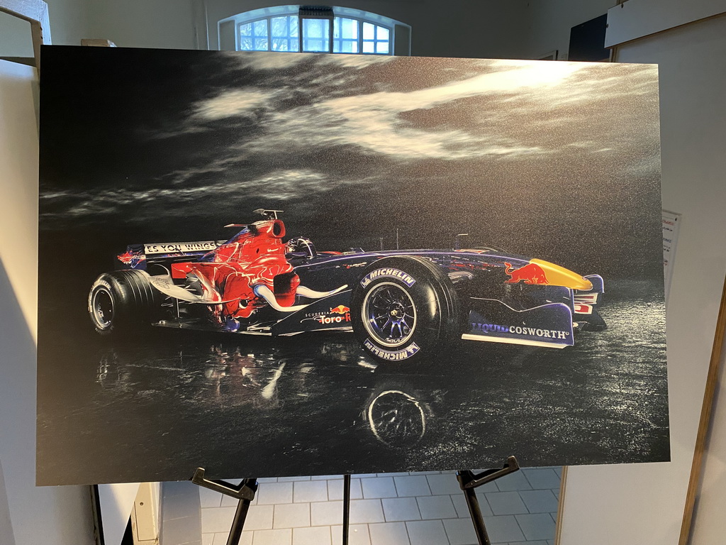 Photograph of the Torro Rosso STR1 Formula 1 car at the `Vleugels to the Max` exhibition at the Koepelgevangenis building