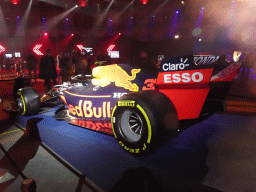 Back left side of the Red Bull Racing RB12 Formula 1 car at the `Vleugels to the Max` exhibition at the Koepelgevangenis building