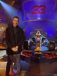 Tim with the Red Bull Racing RB16B Formula 1 car at the `Vleugels to the Max` exhibition at the Koepelgevangenis building