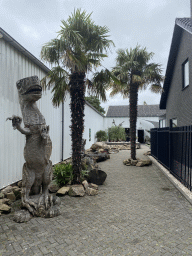 Statue of a Tyrannosaurus Rex at the entrance to the Reptielenhuis De Aarde zoo at the Aardenhoek street