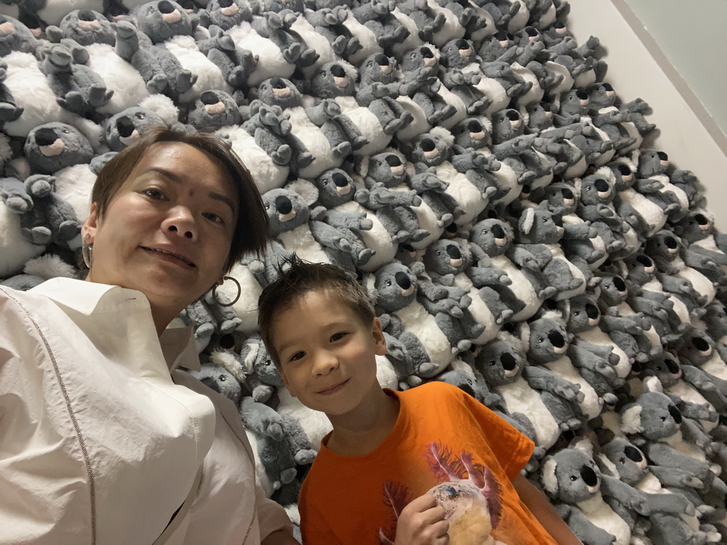 Miaomiao and Max with plush koalas at the SuperNova Experience museum