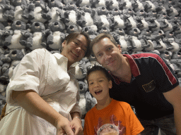 Tim, Miaomiao and Max with plush koalas at the SuperNova Experience museum