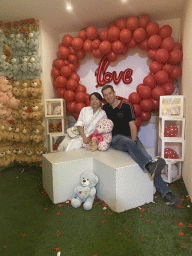 Tim and Miaomiao at the love room at the SuperNova Experience museum