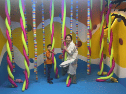 Miaomiao and Max at the candy room at the SuperNova Experience museum