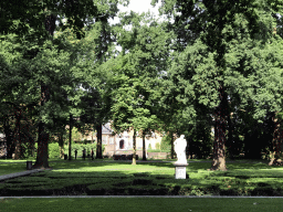 Stadspark Valkenberg with the Hercules statue and the east side of the Breda Castle