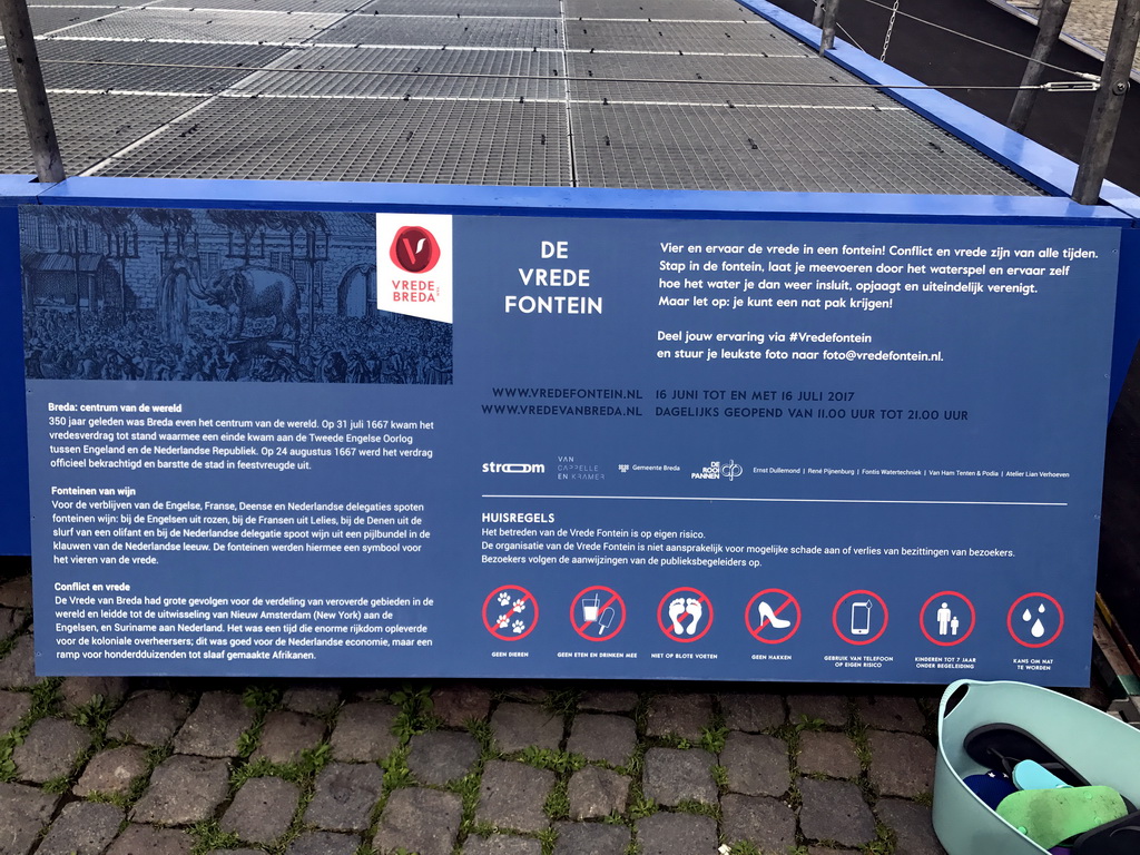 Information on the Peace Fountain at the Kasteelplein square