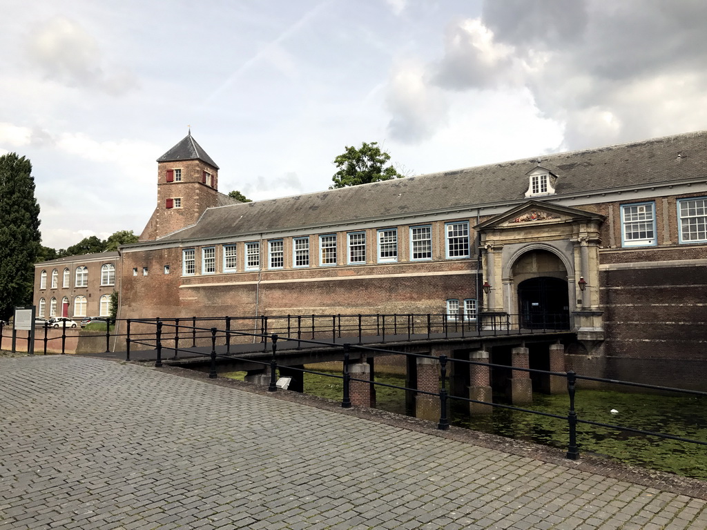 The Nassautoren tower and the Stadhouderspoort gate at the south side of the Breda Castle at the Kasteelplein square