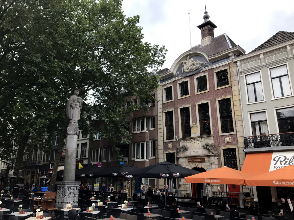 The Grote Markt square with the statue `Judith with the Head of Holofernes` by Niel Steenbergen