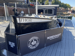 Old boat at the Rondvaart de Nieuwe Mark boat tour departure point at the Haven canal