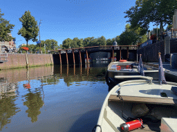 The Haven canal, the Hoge Brug bridge and the Spanjaardsgat gate, viewed from our tour boat