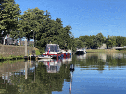 Boats on the Nieuwe Mark river, viewed from our tour boat