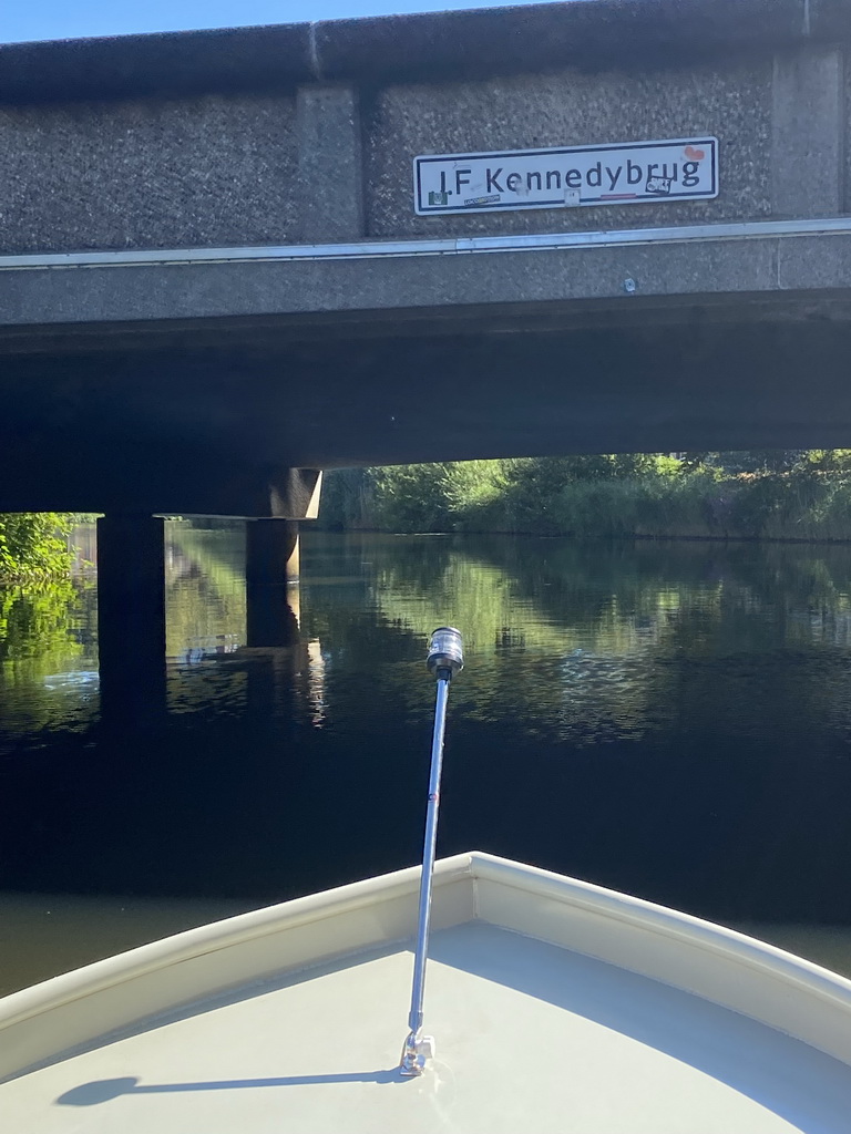 The J.F. Kennedybrug bridge over the Mark river, viewed from our tour boat