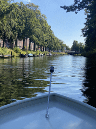 Boats and the Bosschebrug bridge over the Mark river, viewed from our tour boat