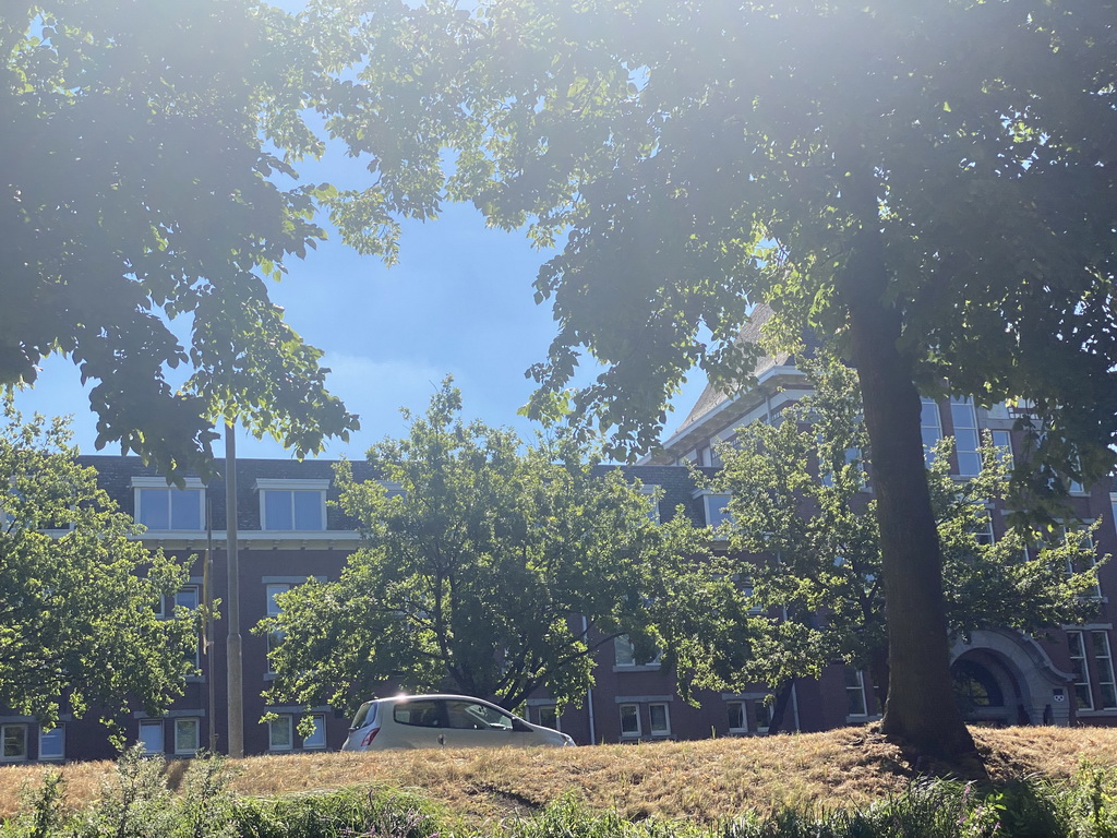 Front of the ROC West-Brabant building at the Wilhelminasingel street, viewed from our tour boat on the Mark river