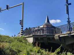 The Wilhelminabrug bridge over the Mark river and a building at the Wilhelminastraat street, viewed from our tour boat